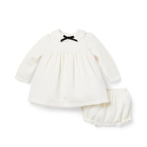 Janie and Jack Baby Quilted Bow Matching Set